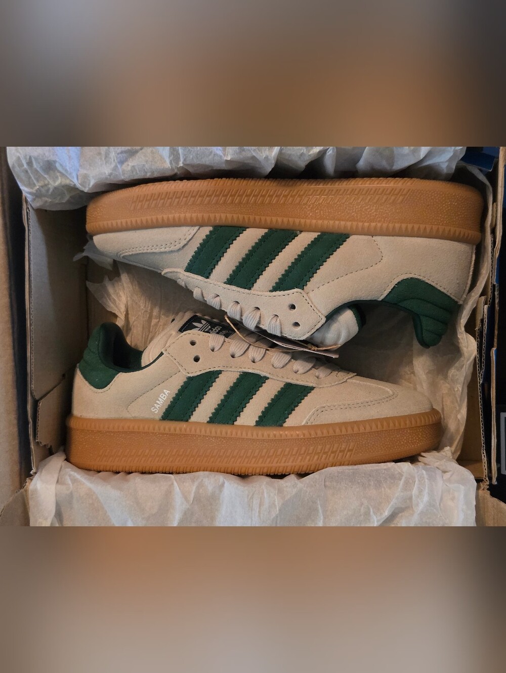 Adidas Originals Samba XLG J Size 4Y (5.5 Women) Putty Green Colorway NIB/NWT
